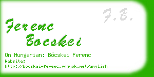 ferenc bocskei business card
